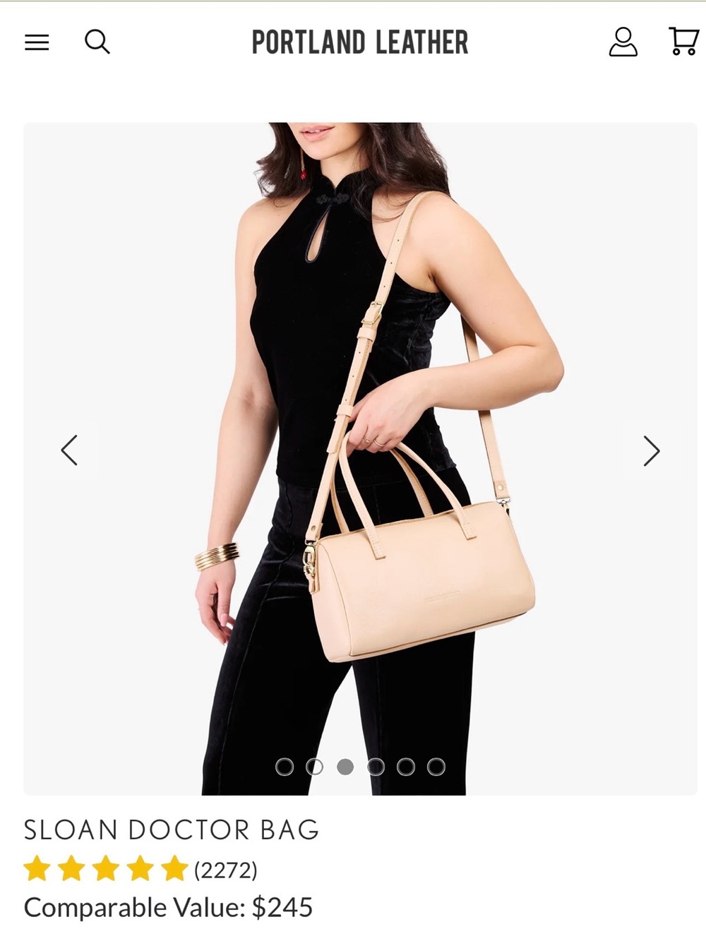 Portland Leather Good Sloan Doctor bag- oversized in color Moonflower - Picture 7 of 9